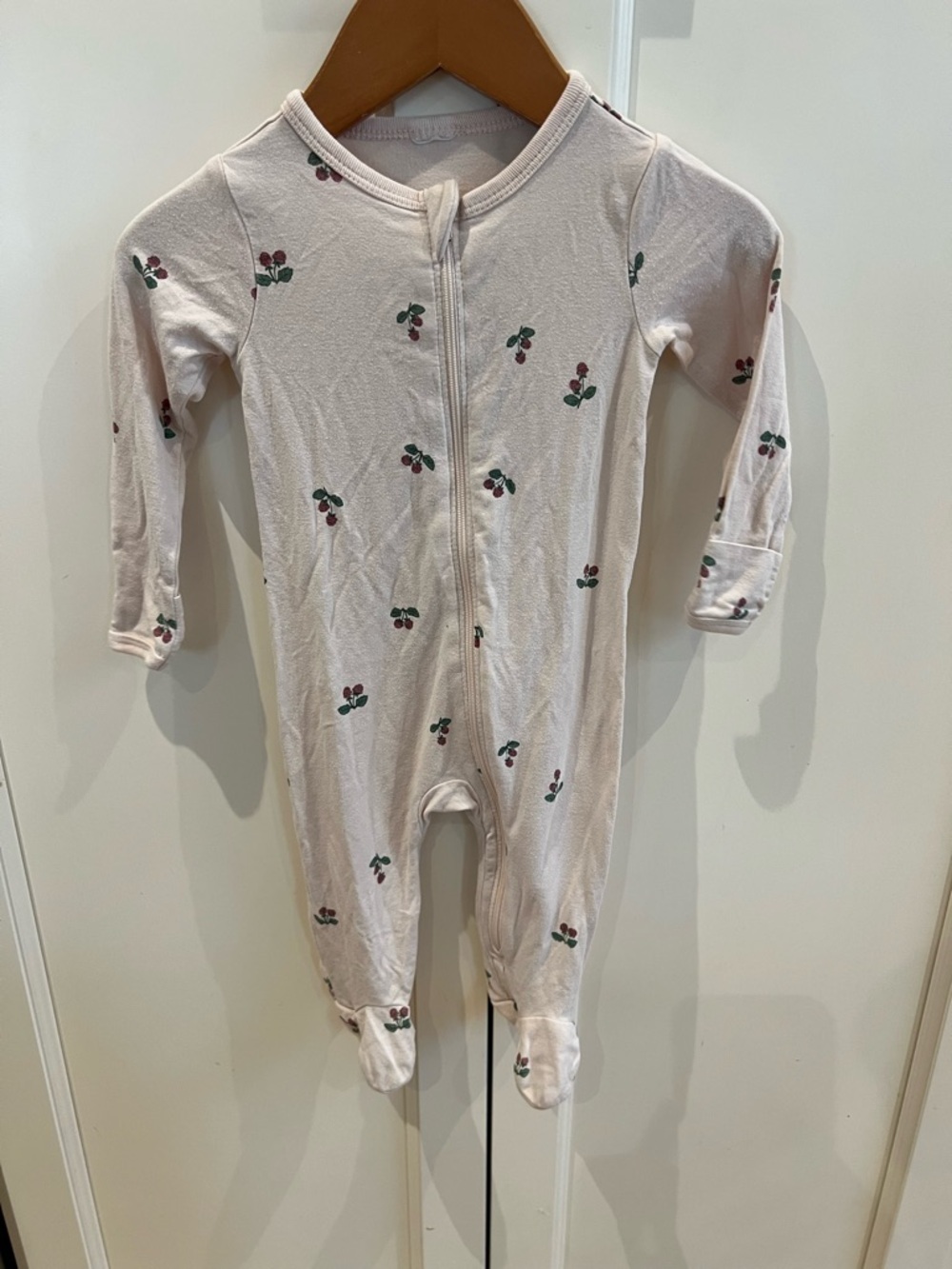 Mini mioche 3-6m bamboo Cherry-Print Footed One-Piece